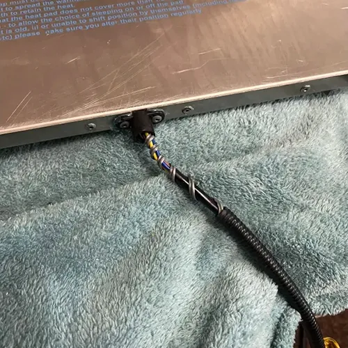 Exposed wiring on a cable